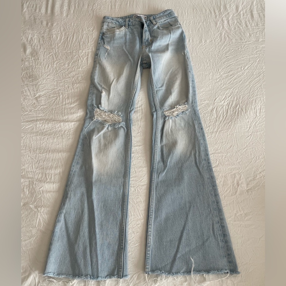 Zara Distress Flare Jeans